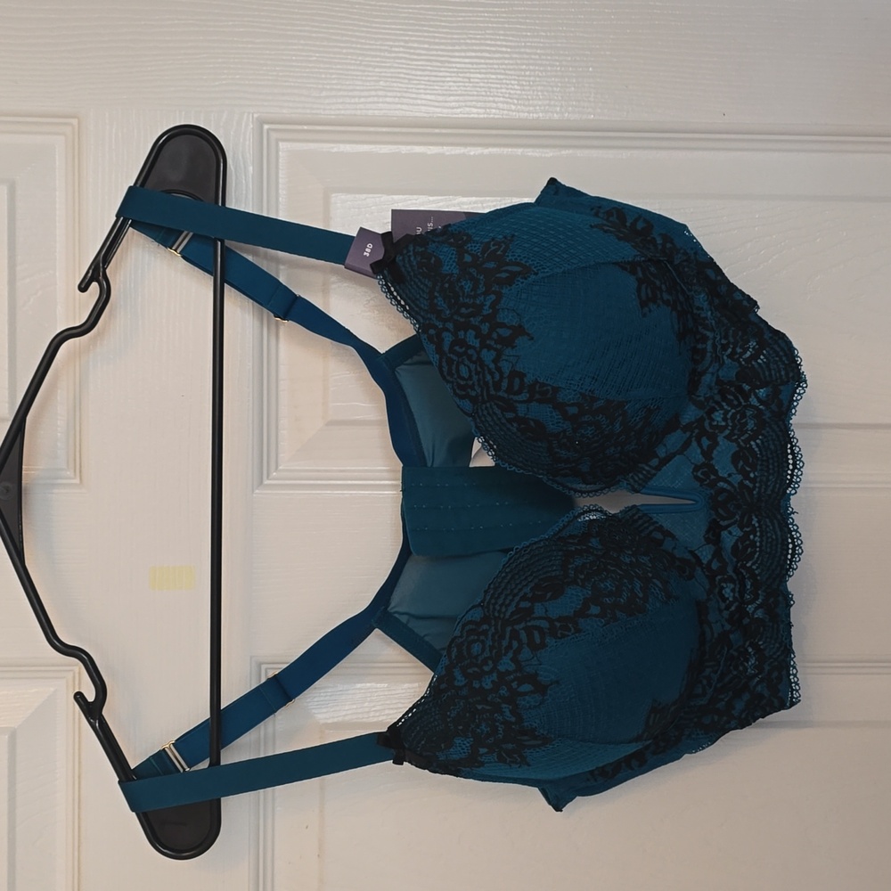Cacique teal boost plunge bra 38 C